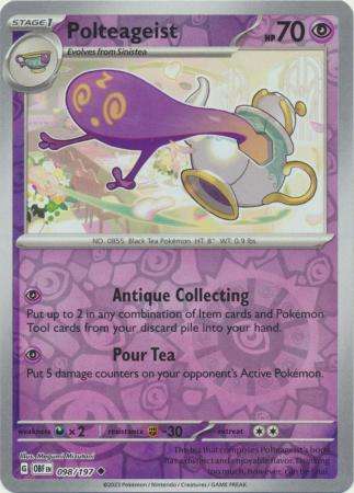 Pokemon Trading Card Game - Polteageist - 098/197 - Uncommon Reverse Holo Scarlet & Violet: Obsidian