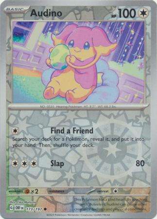 Pokemon Trading Card Game - Audino - 173/197 - Common Reverse Holo Scarlet & Violet: Obsidian Flames