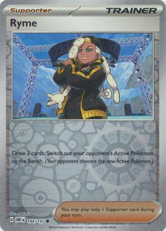 Pokemon Trading Card Game - Ryme - 194/197 - Common Reverse Holo Scarlet & Violet: Obsidian Flames