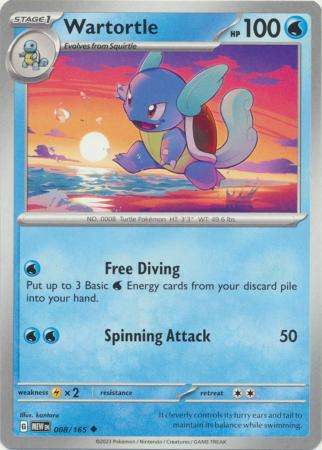 Pokemon Trading Card Game - Wartortle - 008/165 - Uncommon Scarlet & Violet 151