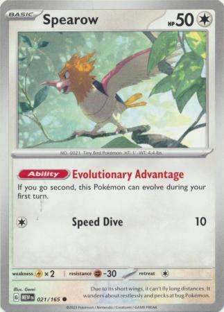 Pokemon Trading Card Game - Spearow - 021/165 - Common Scarlet & Violet 151