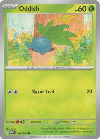 Pokemon Trading Card Game - Oddish - 043/165 - Common Scarlet & Violet 151