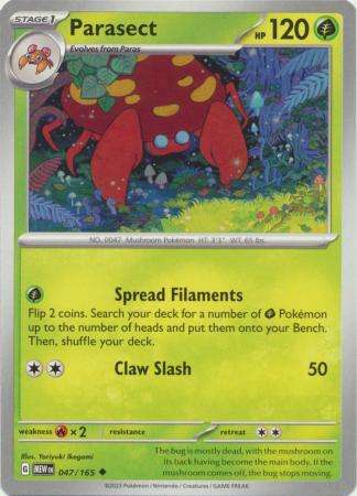 Pokemon Trading Card Game - Parasect - 047/165 - Uncommon Scarlet & Violet 151