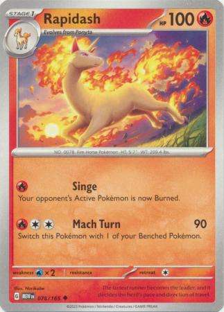 Pokemon Trading Card Game - Rapidash - 078/165 - Uncommon Scarlet & Violet 151
