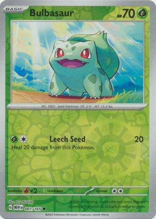 Pokemon Trading Card Game - Bulbasaur - 001/165 - Common Reverse Holo Scarlet & Violet 151