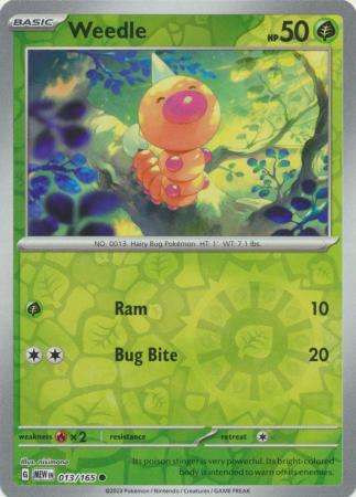 Pokemon Trading Card Game - Weedle - 013/165 - Common Reverse Holo Scarlet & Violet 151