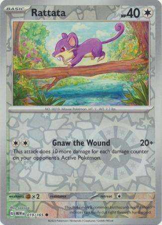 Pokemon Trading Card Game - Rattata - 019/165 - Common Reverse Holo Scarlet & Violet 151