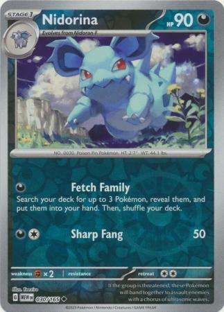 Pokemon Trading Card Game - Nidorina - 030/165 - Uncommon Reverse Holo Scarlet & Violet 151