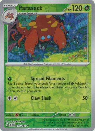 Pokemon Trading Card Game - Parasect - 047/165 - Uncommon Reverse Holo Scarlet & Violet 151
