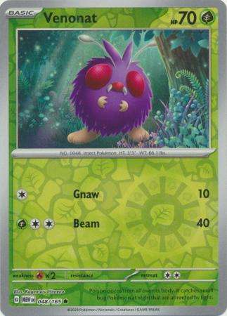Pokemon Trading Card Game - Venonat - 048/165 - Common Reverse Holo Scarlet & Violet 151