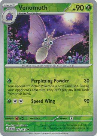 Pokemon Trading Card Game - Venomoth - 049/165 - Uncommon Reverse Holo Scarlet & Violet 151