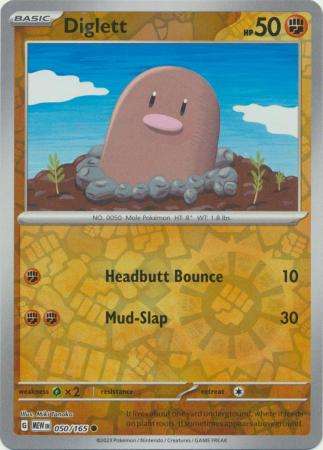 Pokemon Trading Card Game - Diglett - 050/165 - Common Reverse Holo Scarlet & Violet 151