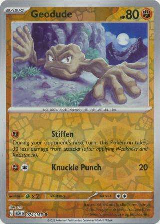 Pokemon Trading Card Game - Geodude - 074/165 - Common Reverse Holo Scarlet & Violet 151