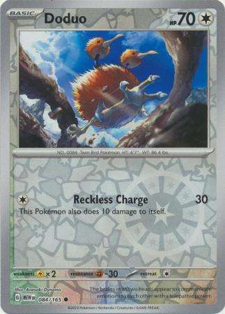Pokemon Trading Card Game - Doduo - 084/165 - Common Reverse Holo Scarlet & Violet 151