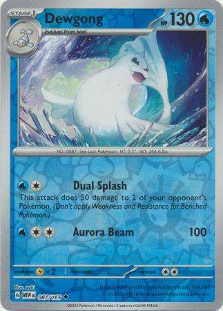 Pokemon Trading Card Game - Dewgong - 087/165 - Uncommon Reverse Holo Scarlet & Violet 151