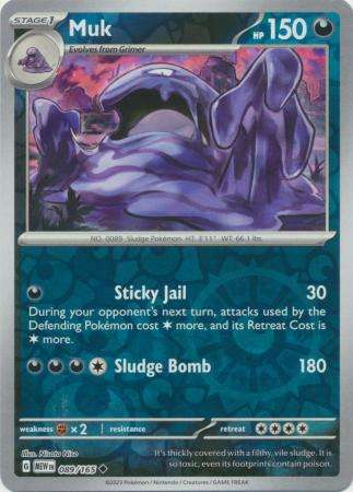 Pokemon Trading Card Game -  Muk - 089/165 - Uncommon Reverse Holo Scarlet & Violet 151