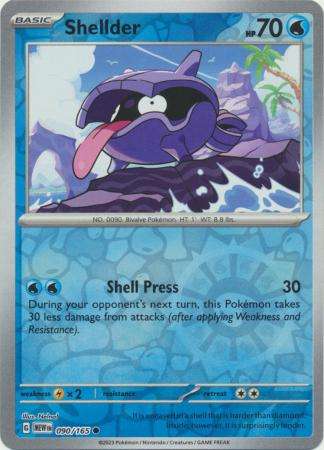 Pokemon Trading Card Game - Shellder - 090/165 - Common Reverse Holo Scarlet & Violet 151
