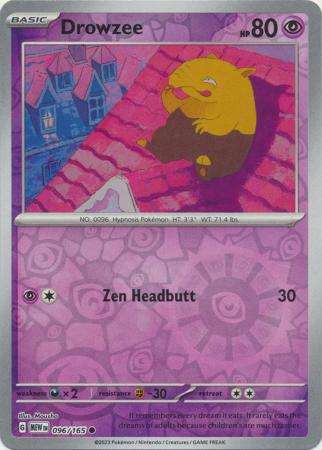 Pokemon Trading Card Game - Drowzee - 096/165 - Common Reverse Holo Scarlet & Violet 151