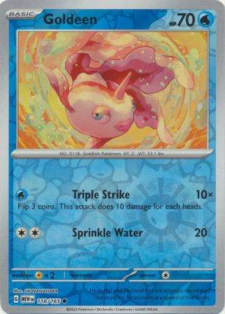 Pokemon Trading Card Game - Goldeen - 118/165 - Common Reverse Holo Scarlet & Violet 151