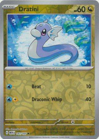 Pokemon Trading Card Game - Dratini - 147/165 - Common Reverse Holo Scarlet & Violet 151