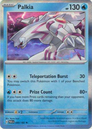 Pokemon Trading Card Game - Palkia - 040/182 - Holo Rare Scarlet & Violet: Paradox Rift