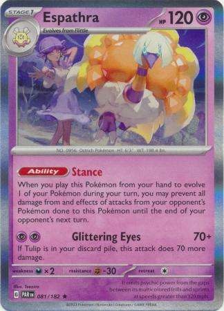 Pokemon Trading Card Game - Espathra - 081/182 - Holo Rare Scarlet & Violet: Paradox Rift