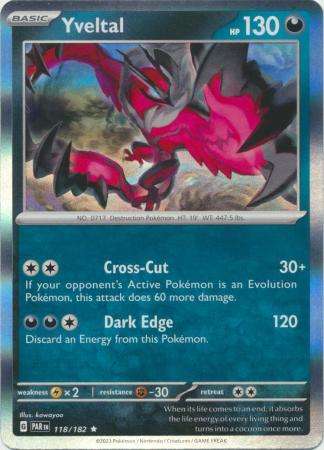 Pokemon Trading Card Game - Yveltal - 118/182 - Holo Rare Scarlet & Violet: Paradox Rift