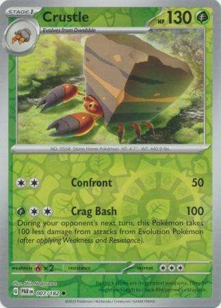 Pokemon Trading Card Game - Crustle - 007/182 - Common Reverse Holo Scarlet & Violet: Paradox Rift