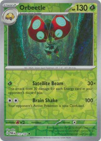 Pokemon Trading Card Game - Orbeetle - 012/182 - Uncommon Reverse Holo Scarlet & Violet: Paradox Rif