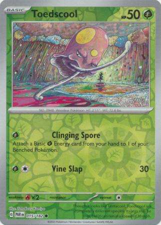 Pokemon Trading Card Game - Toedscool - 015/182 - Common Reverse Holo Scarlet & Violet: Paradox Rift