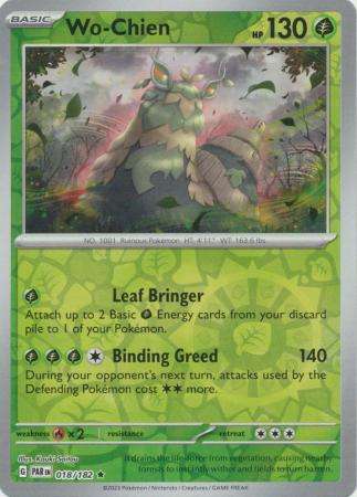 Pokemon Trading Card Game - Wo-Chien - 018/182 - Holo Rare Reverse Holo Scarlet & Violet: Paradox Ri