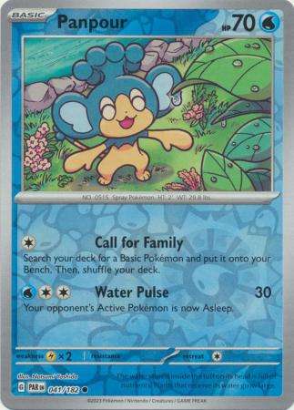 Pokemon Trading Card Game -  Panpour - 041/182 - Common Reverse Holo Scarlet & Violet: Paradox Rift