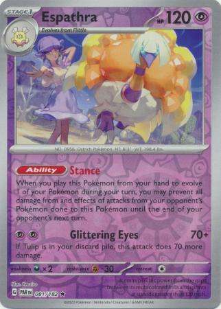 Pokemon Trading Card Game - Espathra - 081/182 - Holo Rare Reverse Holo Scarlet & Violet: Paradox Ri