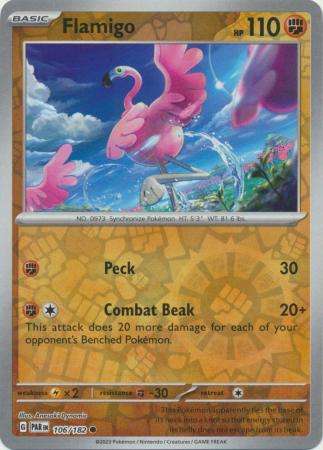 Pokemon Trading Card Game -  Flamigo - 106/182 - Common Reverse Holo Scarlet & Violet: Paradox Rift