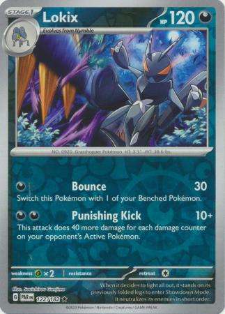 Pokemon Trading Card Game - Lokix - 122/182 - Rare Reverse Holo Scarlet & Violet: Paradox Rift
