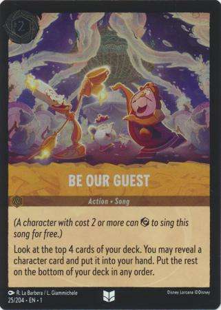 Disney Lorcana Trading Card Game - Be Our Guest - 25/204 - Uncommon Cold Foil