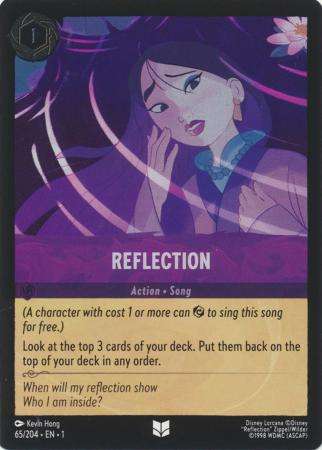 Disney Lorcana Trading Card Game - Reflection - 65/204 - Uncommon Cold Foil