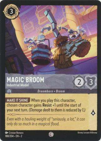 Disney Lorcana Trading Card Game - Magic Broom - Industrial Model - 188/204 - Common Cold Foil Rise