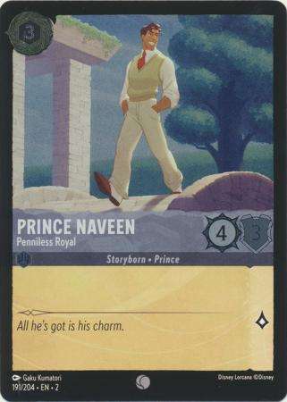 Disney Lorcana Trading Card Game - Prince Naveen - Penniless Royal - 191/204 - Common Cold Foil