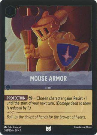 Disney Lorcana Trading Card Game - Mouse Armor - 203/204 - Uncommon Cold Foil