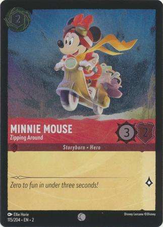 Disney Lorcana Trading Card Game - Minnie Mouse - Zipping Around - 115/204 - Common Cold Foil Rise o