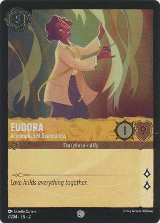 Disney Lorcana Trading Card Game - Eudora - Accomplished Seamstress - 7/204 - Common Cold Foil