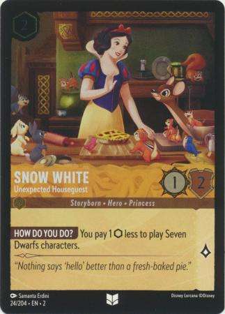 Disney Lorcana Trading Card Game - Snow White - Unexpected Houseguest - 24/204 - Uncommon Cold Foil