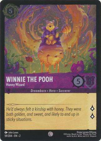 Disney Lorcana Trading Card Game - Winnie the Pooh - Hunny Wizard - 59/204 - Common Cold Foil Rise o