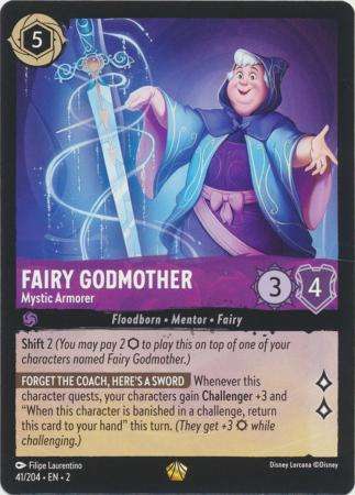 Disney Lorcana Trading Card Game - Fairy Godmother - Mystic Armorer - 41/204 - Legendary Rise of the