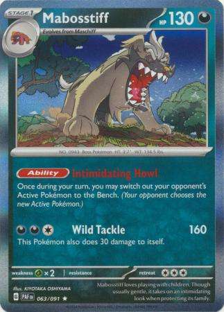 Pokemon Trading Card Game - Mabosstiff - 063/091 - Holo Rare Scarlet & Violet: Paldean Fates