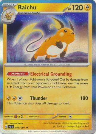 Pokemon Trading Card Game - Raichu - 019/091 - Holo Rare Scarlet & Violet: Paldean Fates