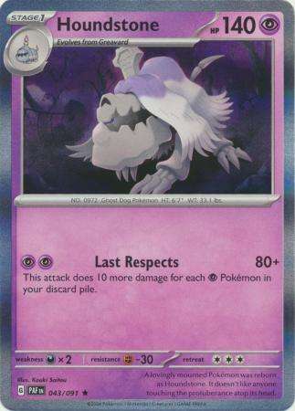 Pokemon Trading Card Game - Houndstone - 043/091 - Holo Rare Scarlet & Violet: Paldean Fates