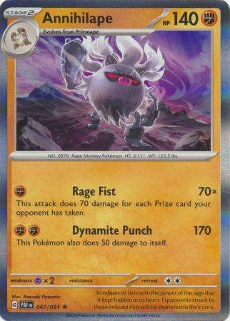 Pokemon Trading Card Game - Annihilape - 047/091 - Holo Rare Scarlet & Violet: Paldean Fates