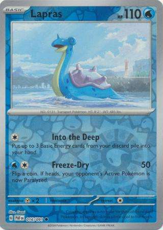 Pokemon Trading Card Game - Lapras - 016/091 - Common Reverse Holo Scarlet & Violet: Paldean Fates